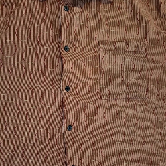 Toscano button up shirt mens size XL short sleeve Geometric pattern light weight - Picture 4 of 5